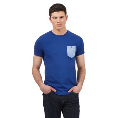 Ben Sherman Big and tall blue contrast pocket t-shirt
